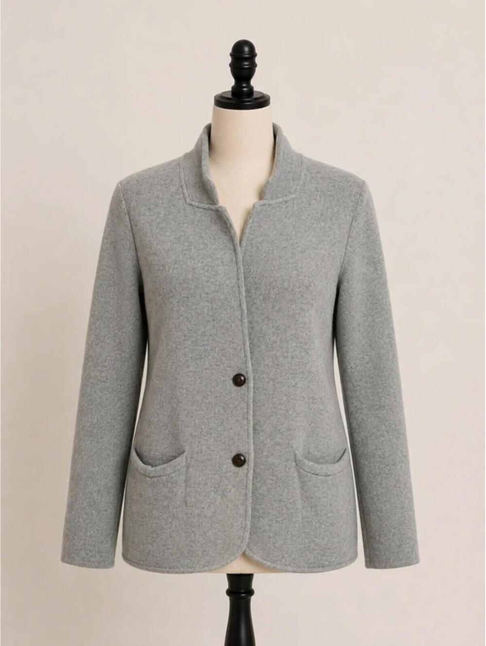 J.Crew Grey Cotton Sweater Blazer Cardigan Jacket Small Minimalist